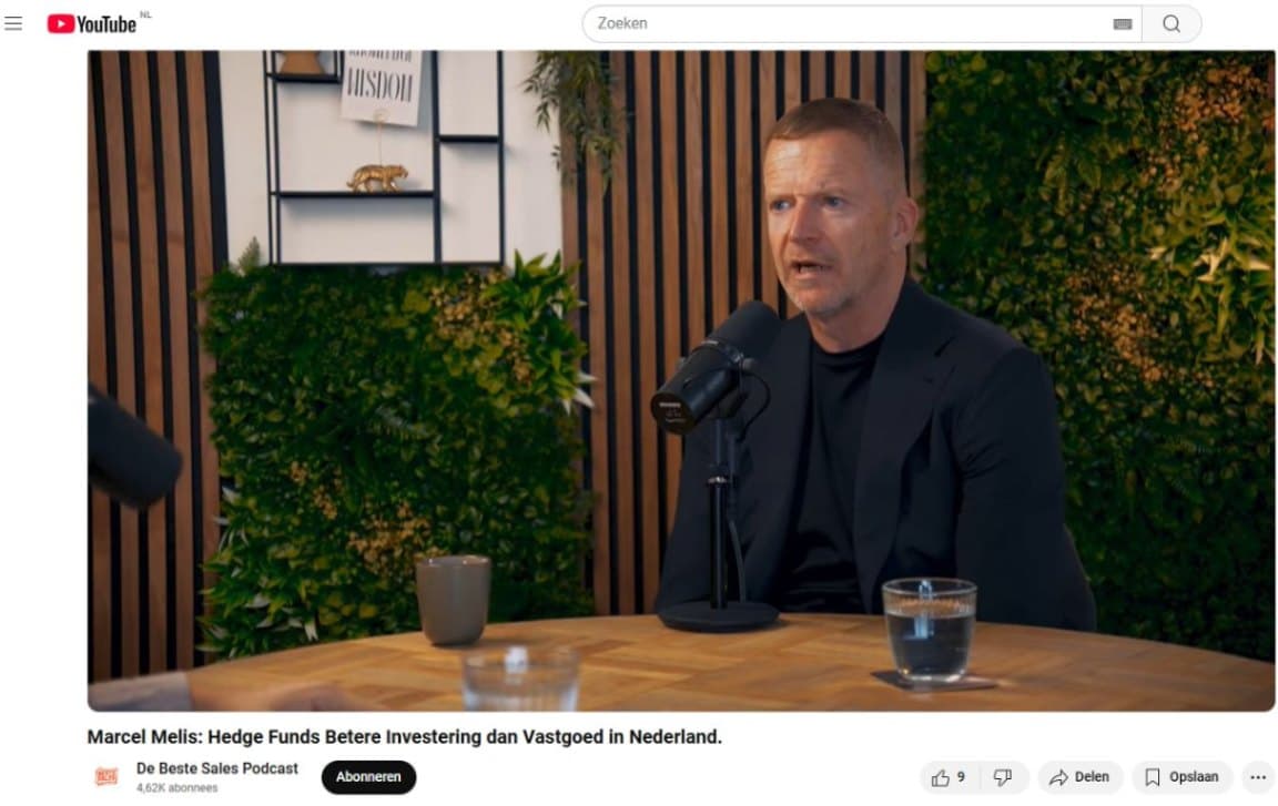 Marcel Melis: Hedge Funds Betere Investering dan Vastgoed in Nederland. image