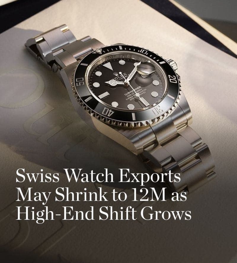 Swiss Watch Exports Could Dwindle to 12 Million Units As High-End Shift Accelerates image