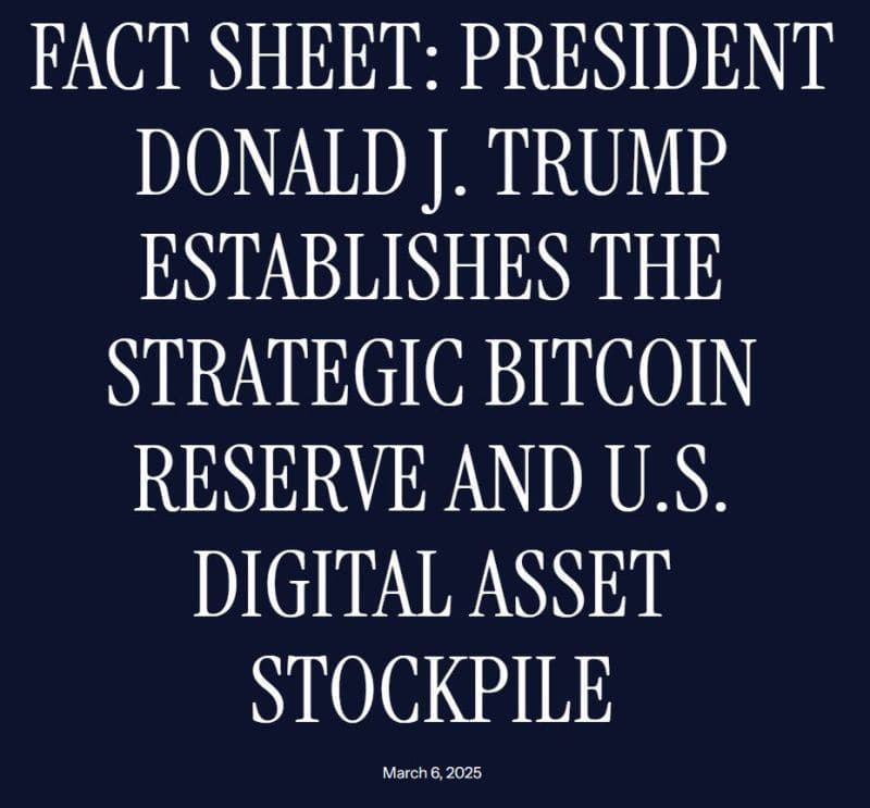 A Response to the Strategic Bitcoin Reserve Signed by President Trump image