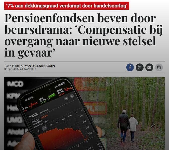 De beurzen zijn, zelfs na het voorkennisbericht van Trump gisteren, flink gedaald image